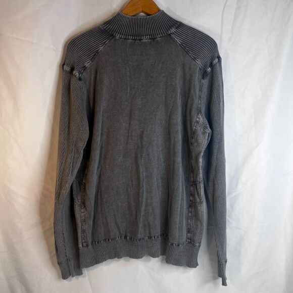 BKE Standard Fit 1/4 Zip Mock Neck Sweater Pullover Ribbed Size XL Gray Casual - Picture 2 of 10